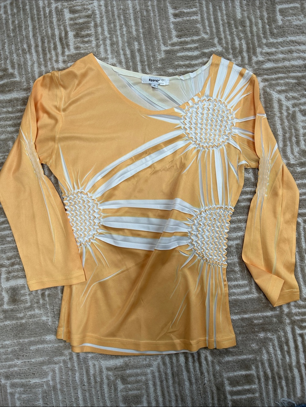 Apriori Yellow Sunburst Long Sleeve Top